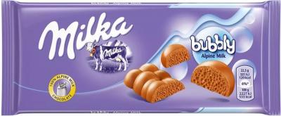 Молочный шоколад Milka Bubbly Milk 90 гр