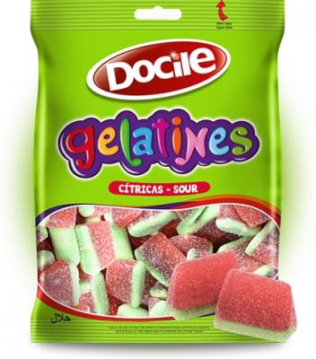 Жевательный мармелад Docile GELATINES SOUR WATERMELON SLICES 80 грамм