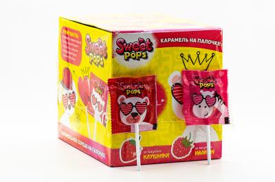 Карамельное сердце Sweet Pops с животными 10 гр